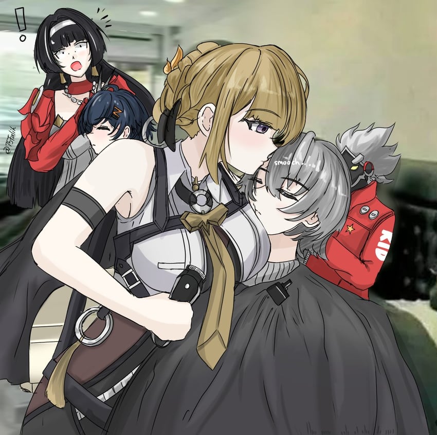 belle, wise, evelyn chevalier, astra yao, and billy kid (zenless zone zero) drawn by falihfadh75