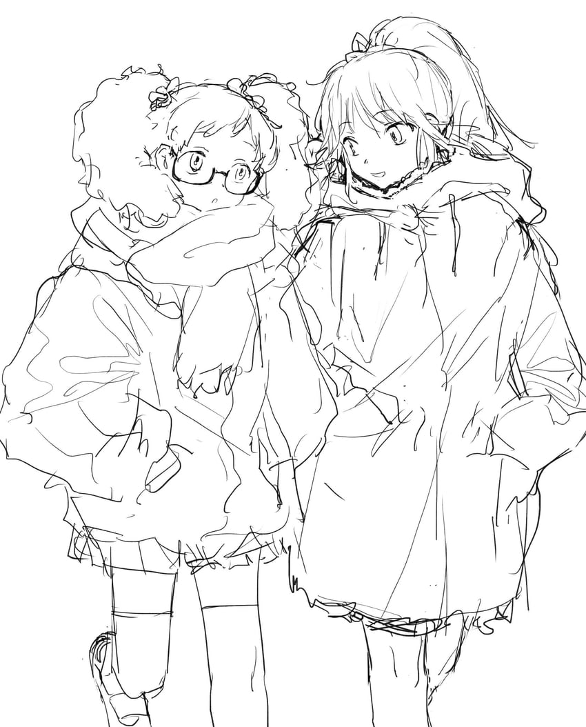 saegusa kii and otoshiro seira (aikatsu!) drawn by suiso_(owp)