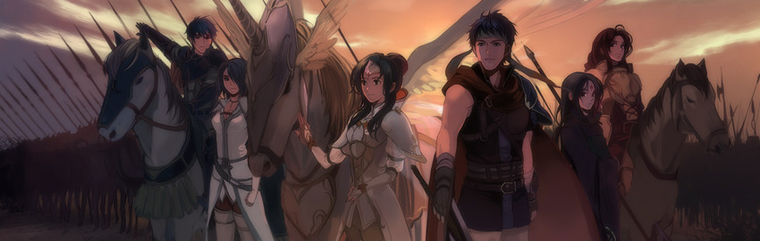 ike, soren, elincia ridell crimea, titania, lucia, and 1 more (fire emblem and 1 more) drawn by hanakago
