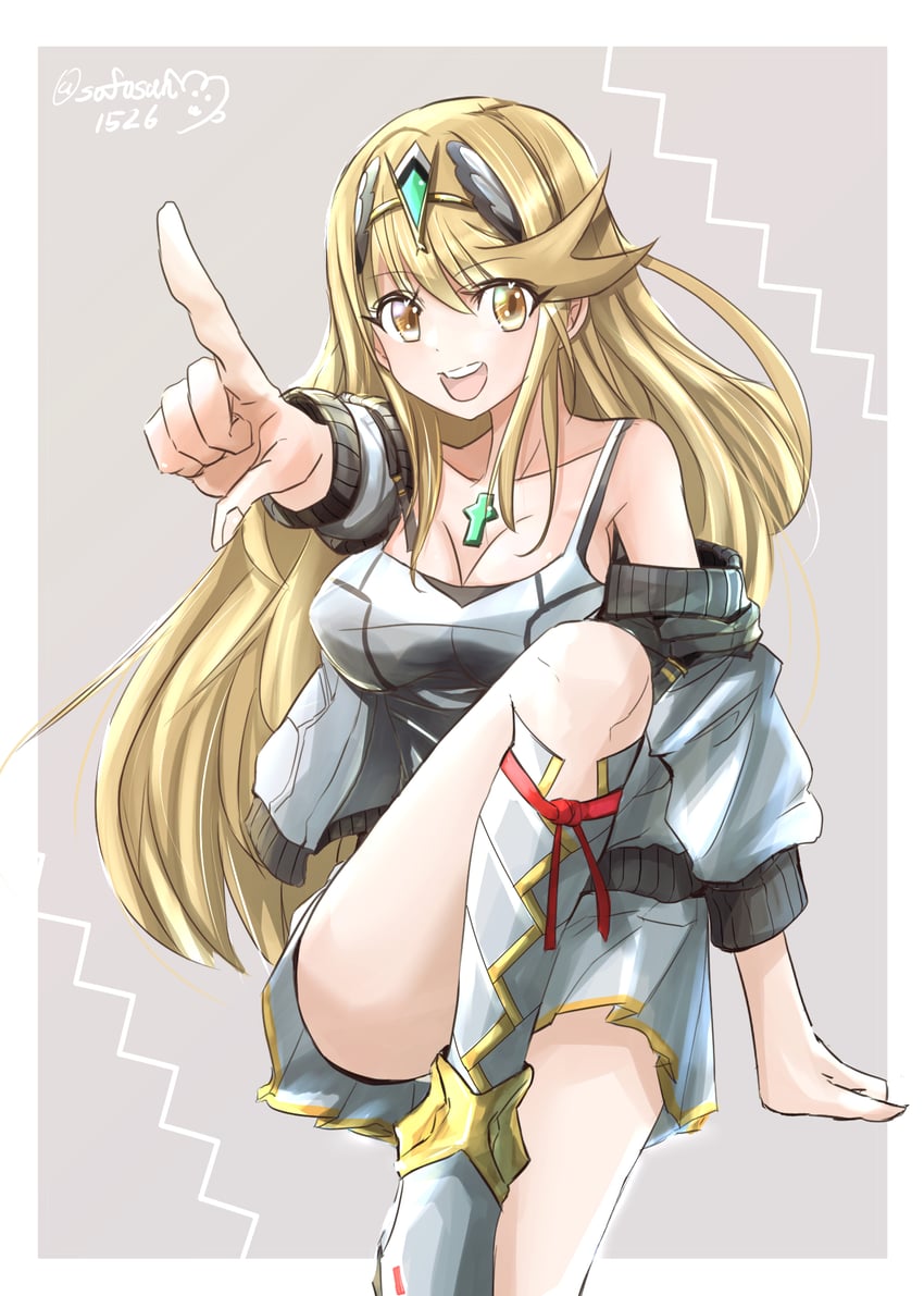 mythra and mio (xenoblade chronicles and 2 more) drawn by sofusan1526