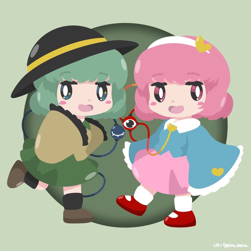 komeiji koishi and komeiji satori (touhou) drawn by piece_(hazard)