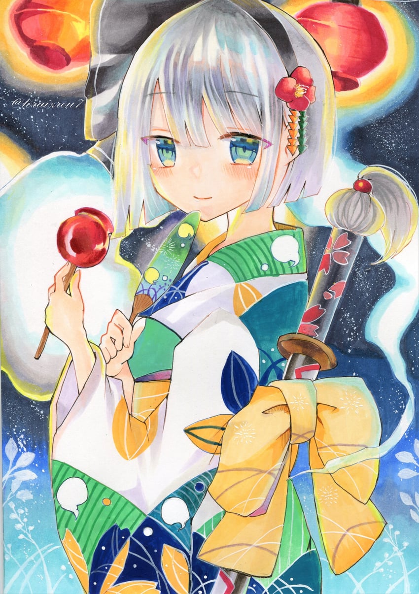 konpaku youmu (touhou) drawn by torajirou_(toraneko_zirou)