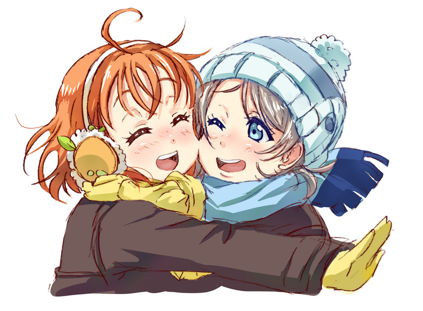 watanabe you and takami chika (love live! and 1 more) drawn by rippe