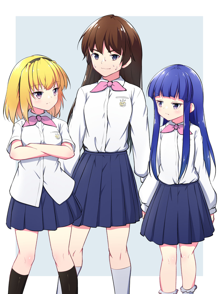 furude rika, houjou satoko, and maebara keiichi (higurashi no naku koro ni and 1 more) drawn by hazumi_otoya