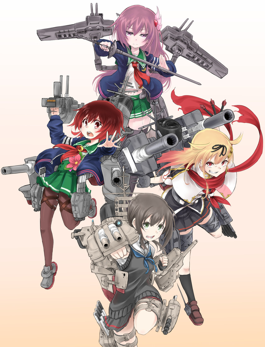 yuudachi, fubuki, yuudachi kai ni, mutsuki, kisaragi, and 3 more (kantai collection) drawn by zombie_mogura