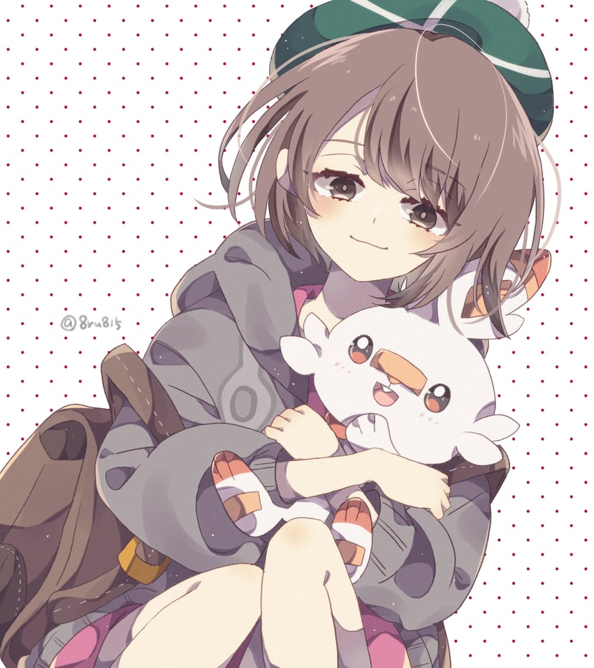 gloria and scorbunny (pokemon and 1 more) drawn by haru_(8ru815)