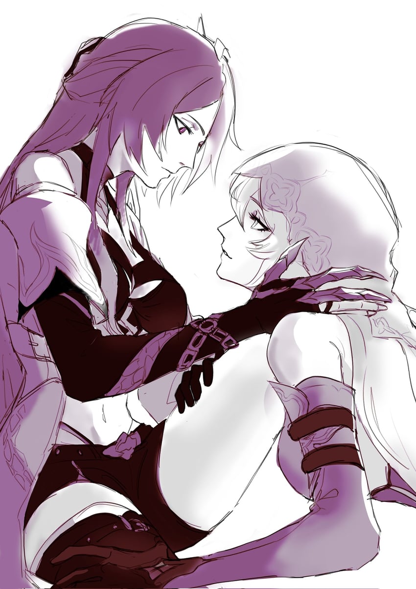 acheron and black swan (honkai and 1 more) drawn by gnom_obichniy