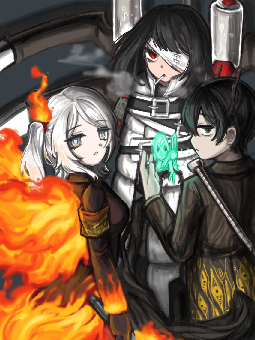 faust, yi sang, and ryoshu (project moon and 1 more) drawn by nra_3614