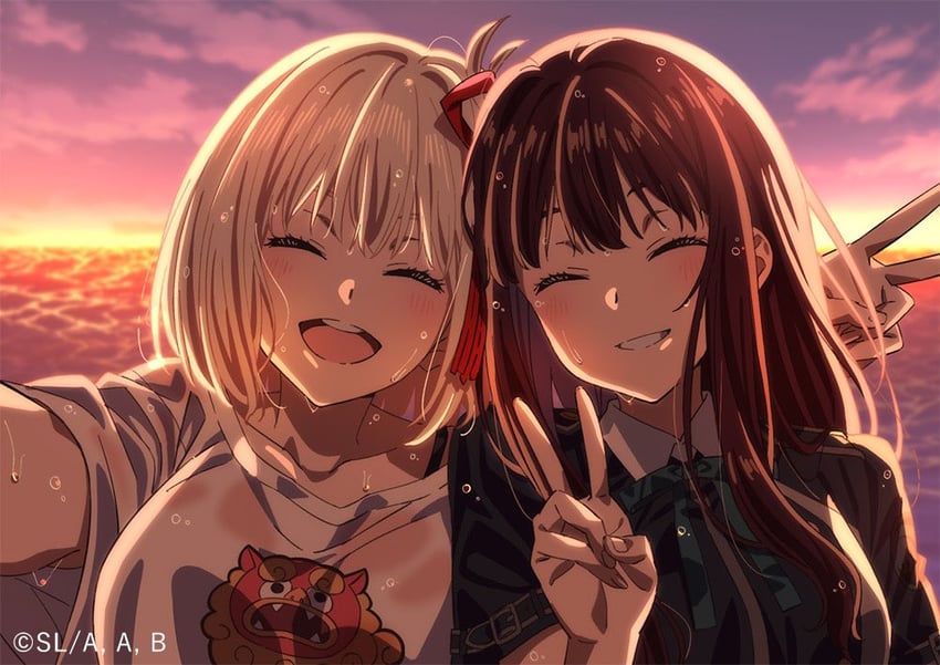 nishikigi chisato and inoue takina (lycoris recoil)