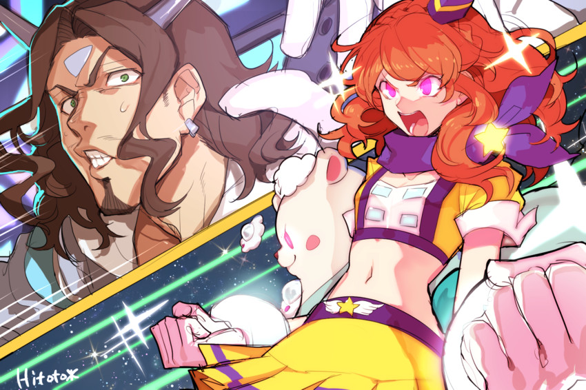 ozora akari and johnny beppu (aikatsu!) drawn by hitoto