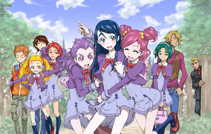 yumehara nozomi, minazuki karen, kasugano urara, akimoto komachi, natsuki rin, and 9 more (precure and 2 more) drawn by koutetsu_(pixiv418948)