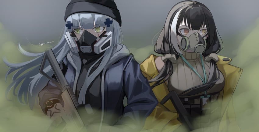 hk416, ro635, and agent 416 (girls' frontline) drawn by ubah
