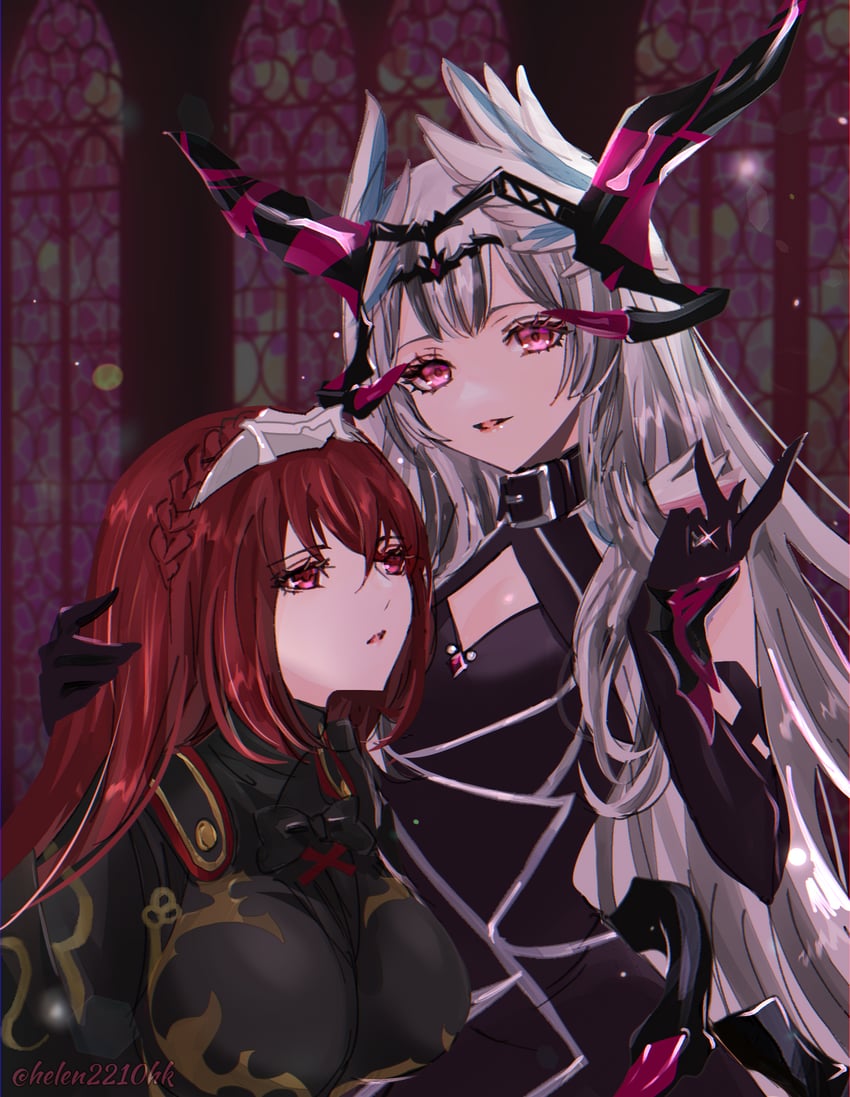 veyle and female alear (fire emblem and 1 more) drawn by helen_(helen2210hk)
