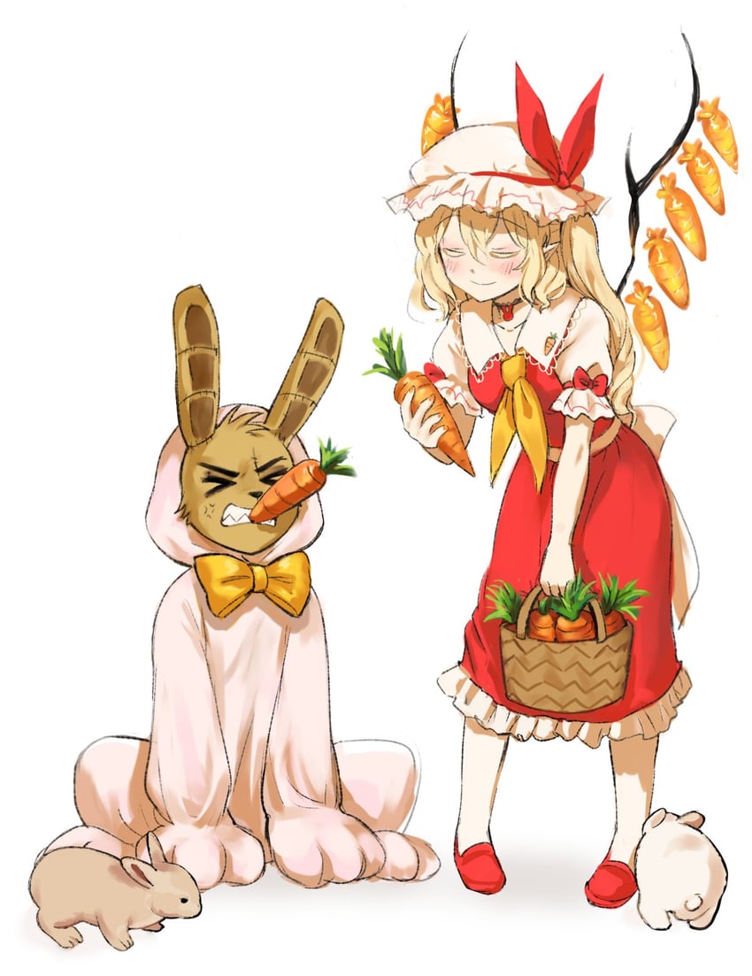 flandre scarlet and plushtrap (touhou and 1 more) drawn by himuhino
