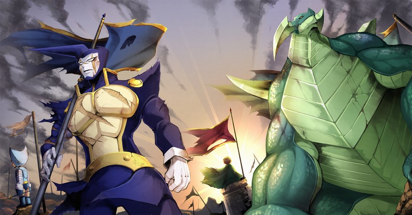 gash bell, vincent bari, keith, and elzador (konjiki no gash!!) drawn by omochi_(ankr_mochi)