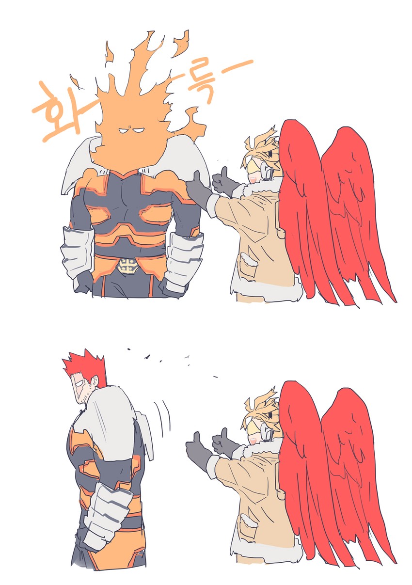 endeavor and hawks (boku no hero academia) drawn by deavor_lover