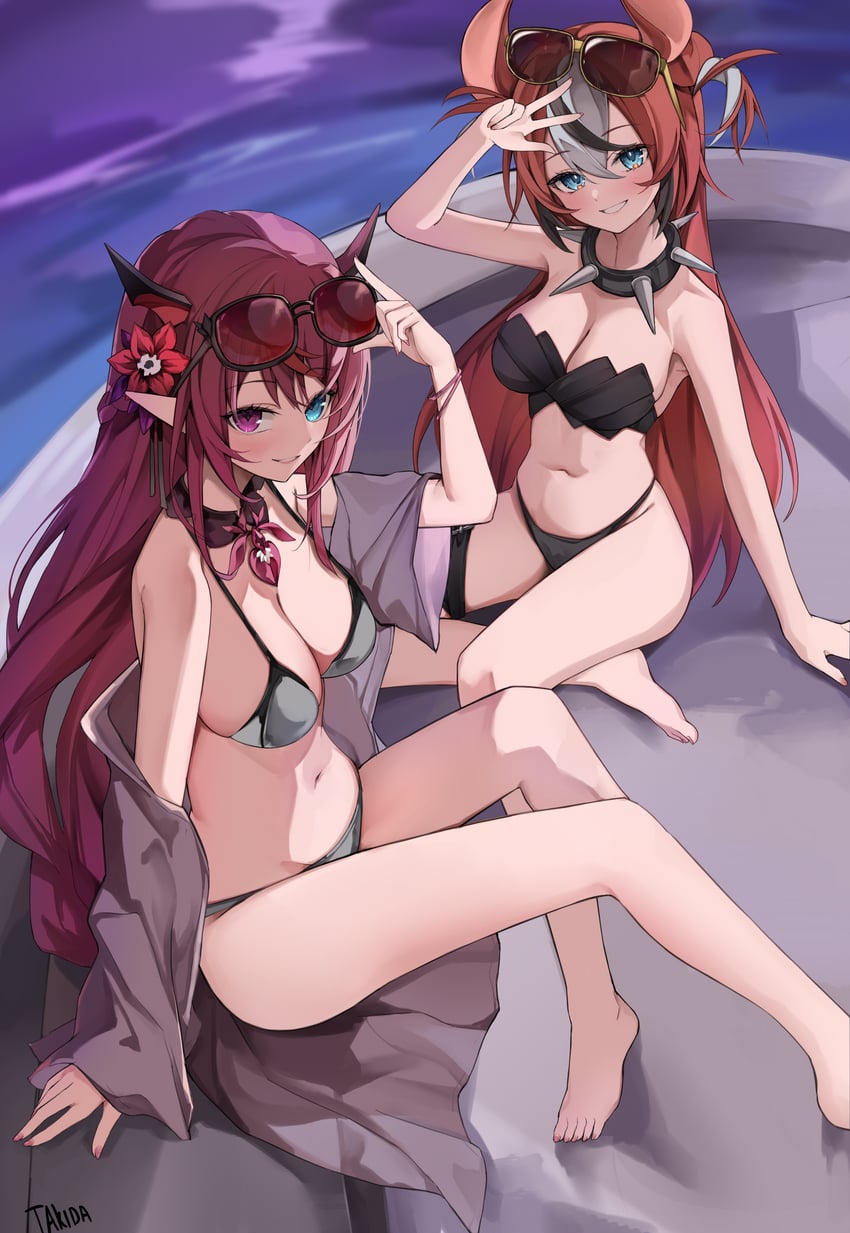 hakos baelz and irys (hololive and 1 more) drawn by takida_185