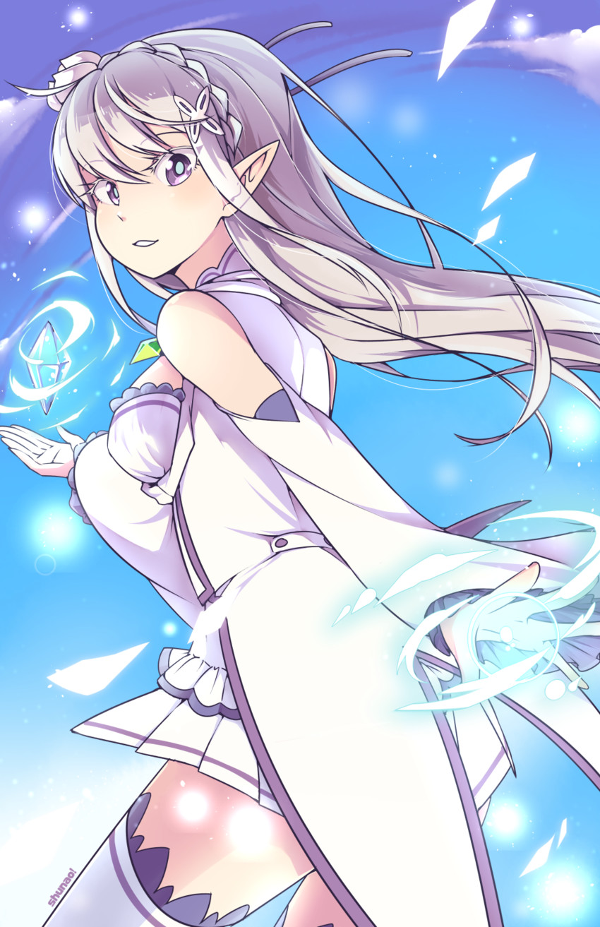 emilia (re:zero kara hajimeru isekai seikatsu) drawn by lyn_(shunao)