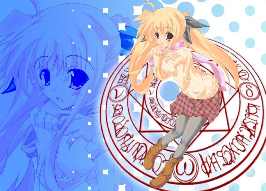 fate testarossa (lyrical nanoha and 1 more) drawn by plus9