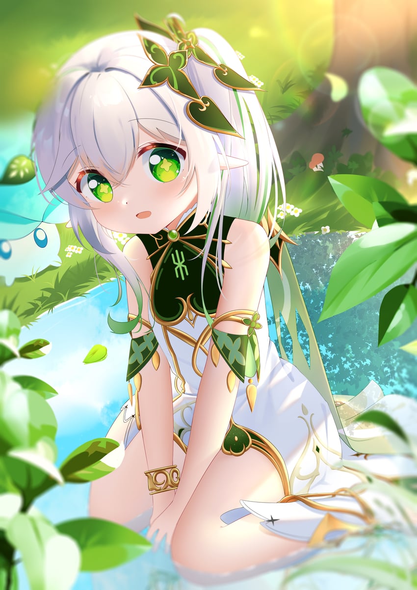 nahida and fungi (genshin impact) drawn by dian_zhi_sang
