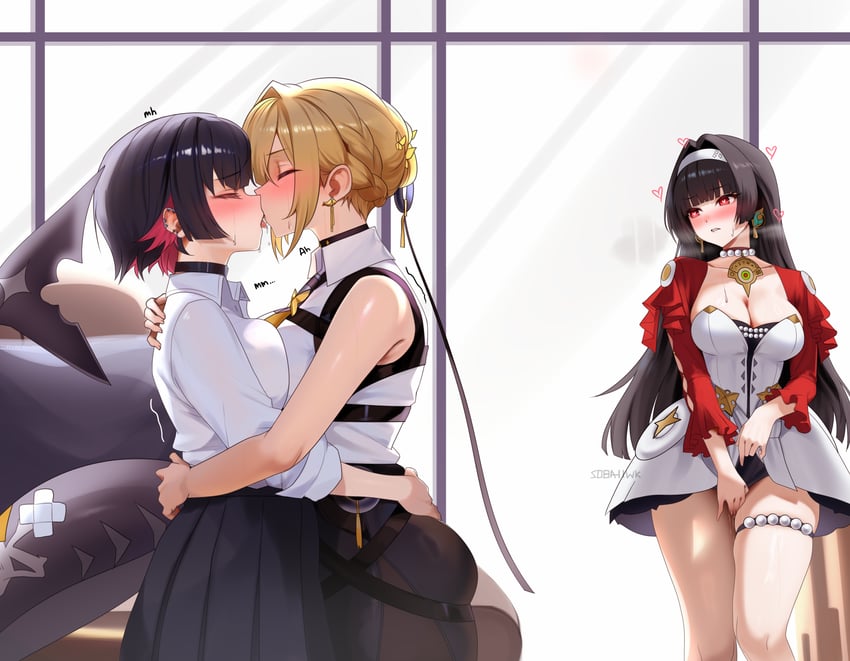 ellen joe, evelyn chevalier, and astra yao (zenless zone zero) drawn by soba11