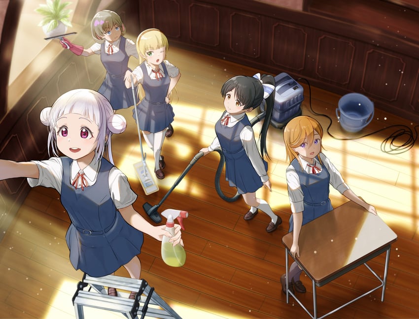 shibuya kanon, heanna sumire, tang keke, arashi chisato, and hazuki ren (love live! and 1 more) drawn by netsuka