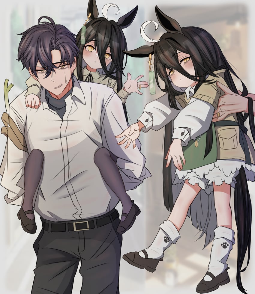 trainer and manhattan cafe (umamusume) drawn by leogust