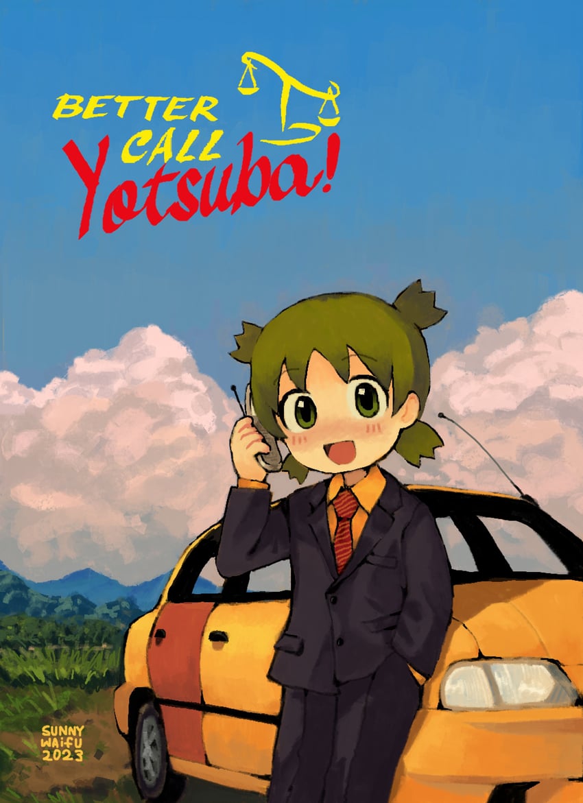 koiwai yotsuba and saul goodman (yotsubato! and 2 more) drawn by sunny_sakana