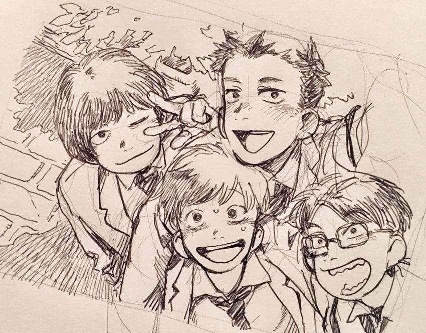 matsuno ichimatsu, atsushi, yanagida, and uchikawa (osomatsu and 2 more) drawn by ojima_(ojimadou)