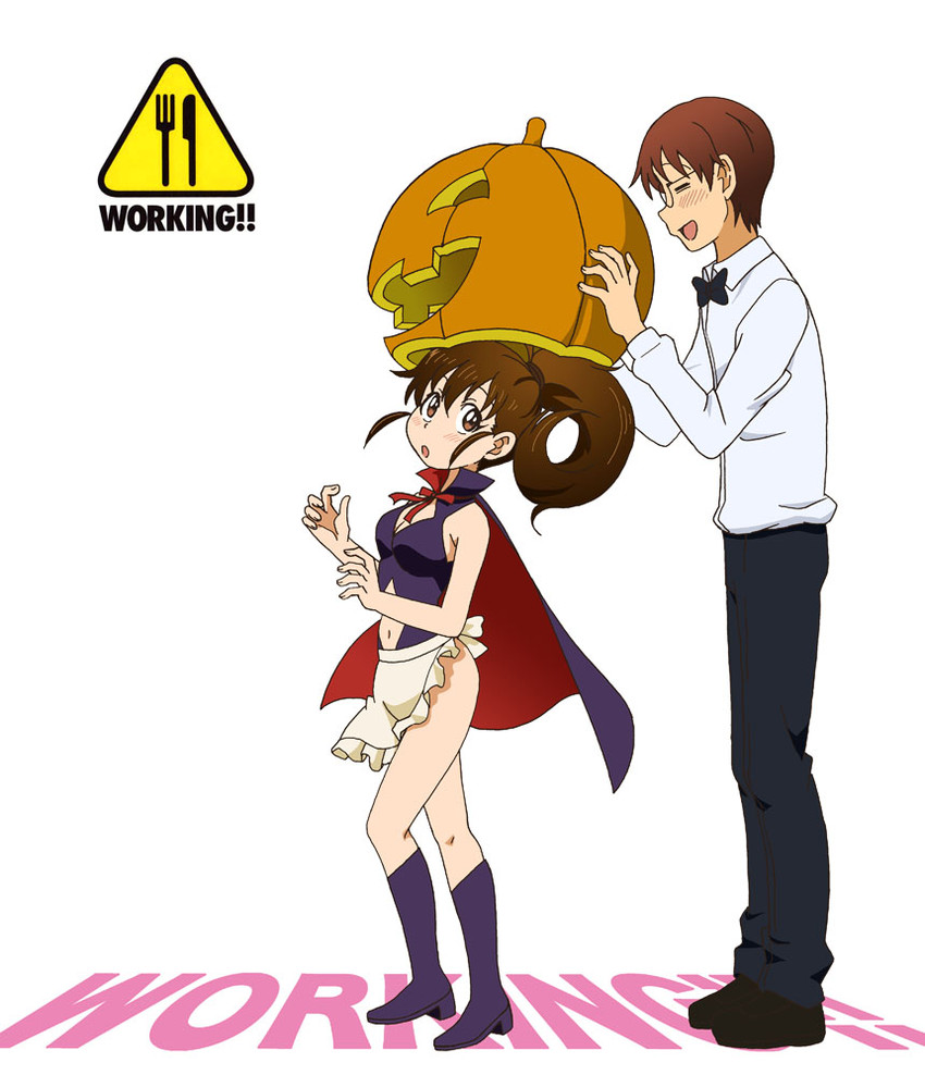 taneshima popura and takanashi souta (working!!) drawn by anifamu