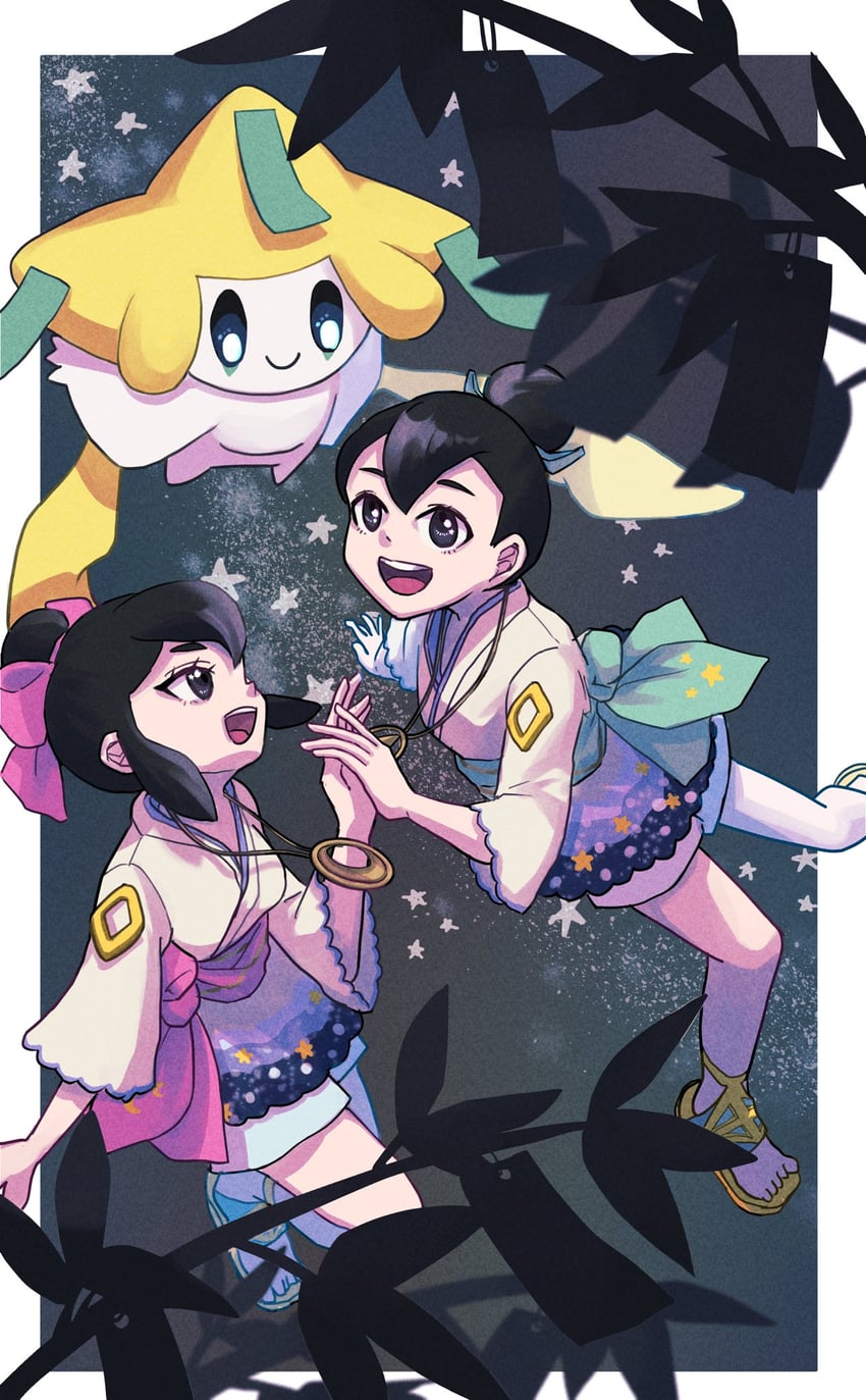 jirachi, liza, and tate (pokemon and 1 more) drawn by nastar_r0