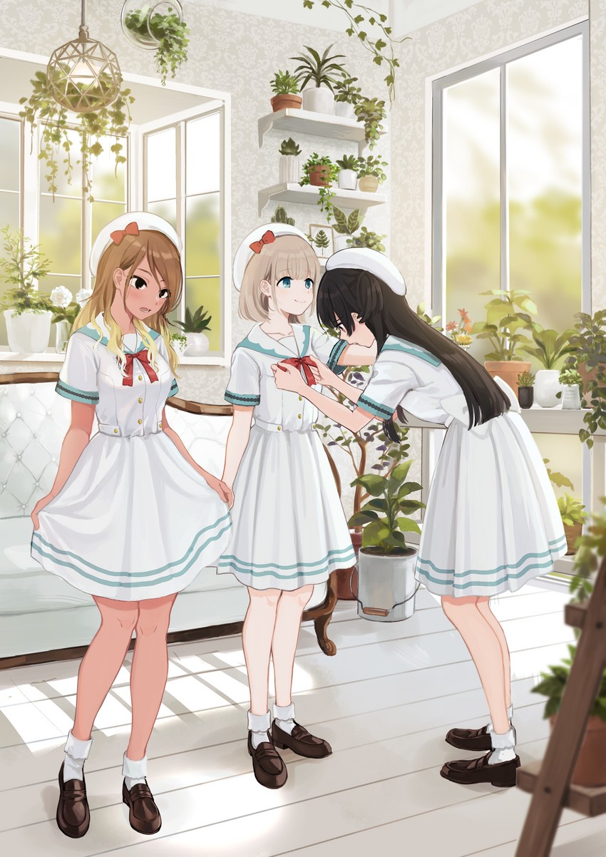 mayuzumi fuyuko, serizawa asahi, and izumi mei (idolmaster and 1 more) drawn by o0u0m