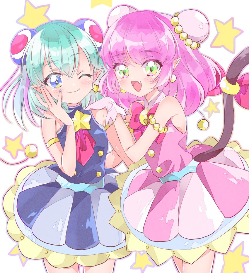 hagoromo lala, yuni, and mao (precure and 1 more) drawn by prussian_blue