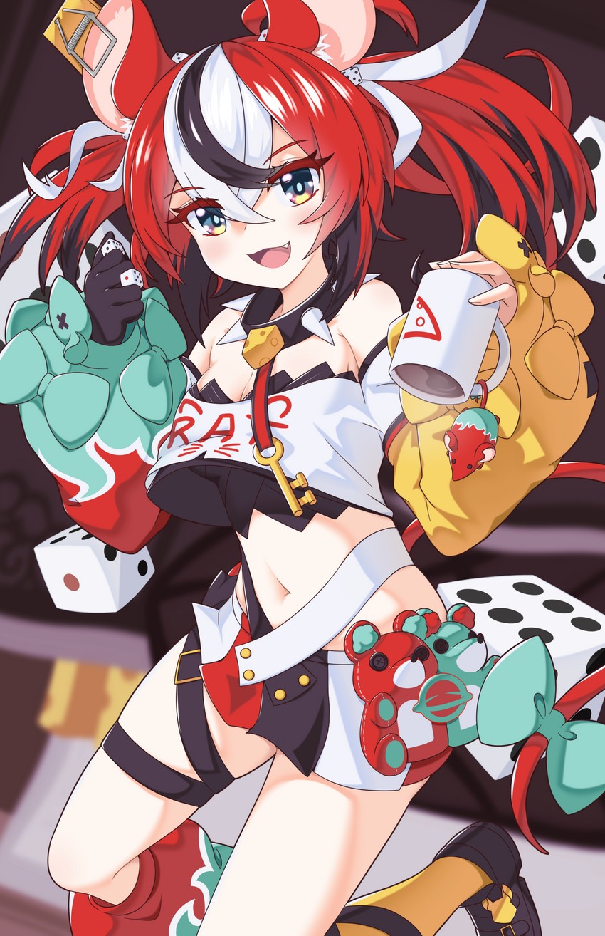 hakos baelz and mr. squeaks (hololive and 1 more) drawn by nyaseiru