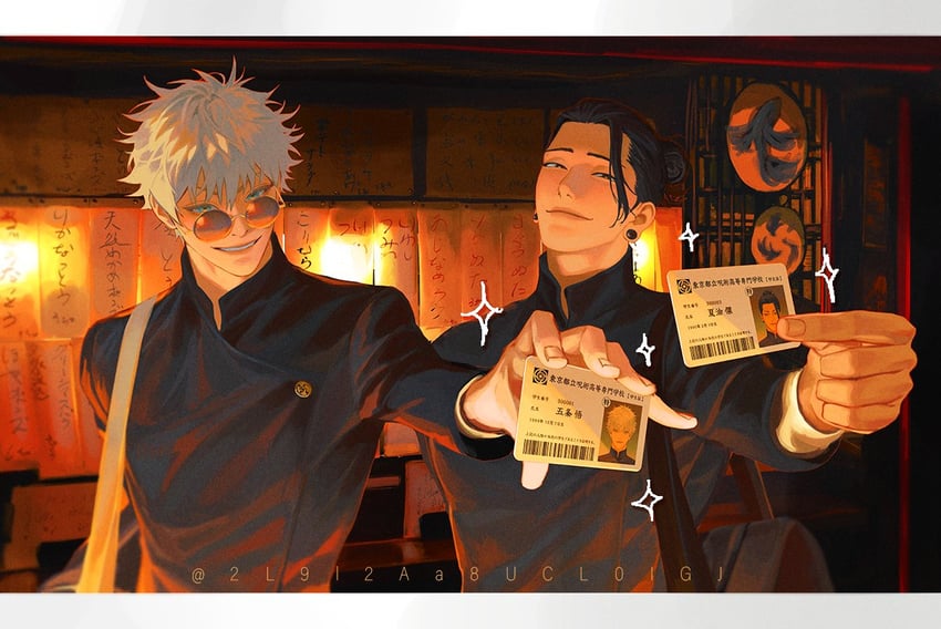 gojou satoru and getou suguru (jujutsu kaisen) drawn by blackbox_(blackbox9158)