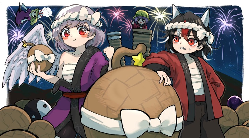 yakumo yukari, kijin seija, sukuna shinmyoumaru, and kishin sagume (touhou) drawn by howhow_notei