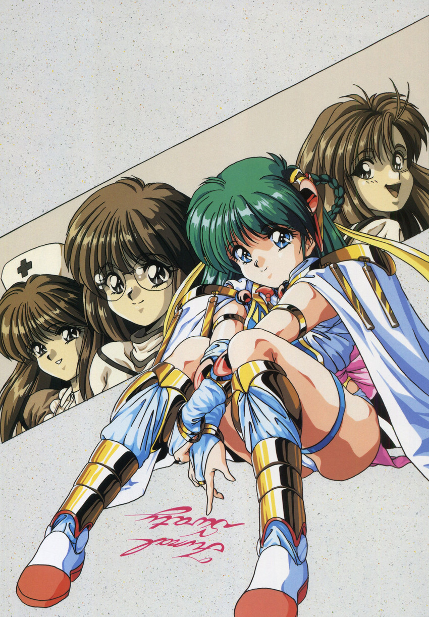 swatty, sugita chisato, sakamoto haruna, and aoyama misao (can can bunny and 1 more) drawn by yanoo_masatoshi