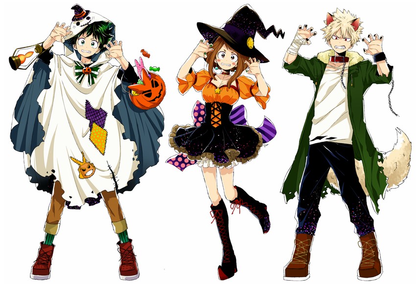 Uraraka Ochako Midoriya Izuku Bakugou Katsuki And All Might