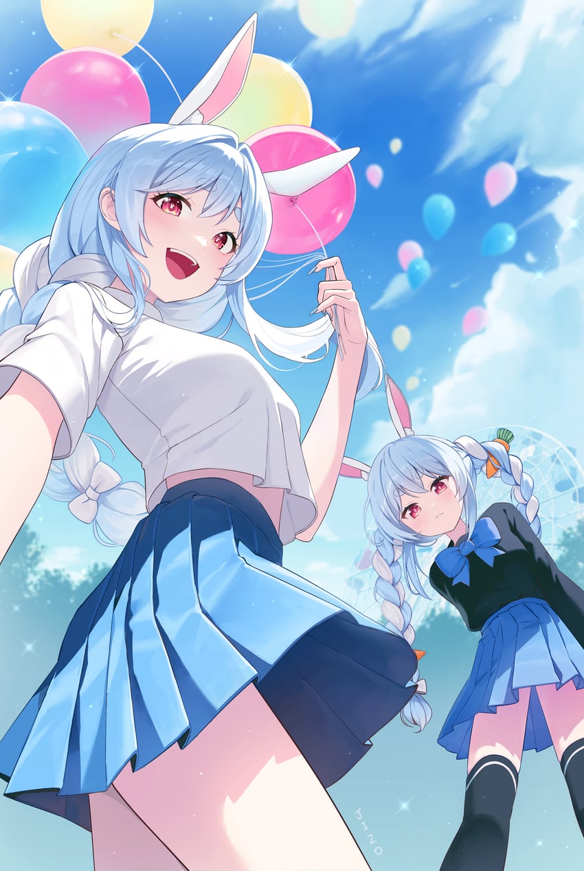usada pekora and pekomama (hololive) drawn by jizo_3x357