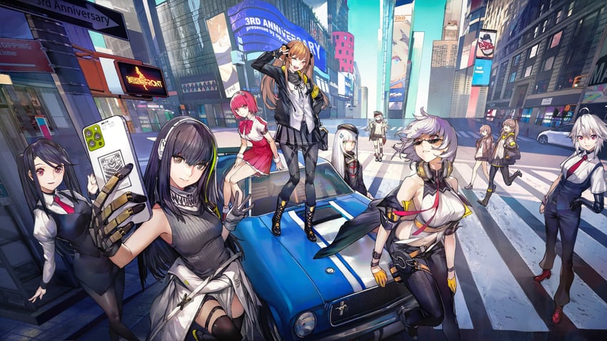 hk416, ump45, ump9, g11, m4a1, and 5 more (girls' frontline and 1 more) drawn by oop