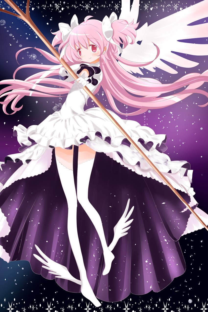 kaname madoka and ultimate madoka (mahou shoujo madoka magica) drawn by yuiyuimoe