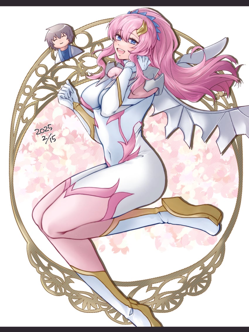 lacus clyne and kira yamato (gundam and 2 more) drawn by nun_(eri)