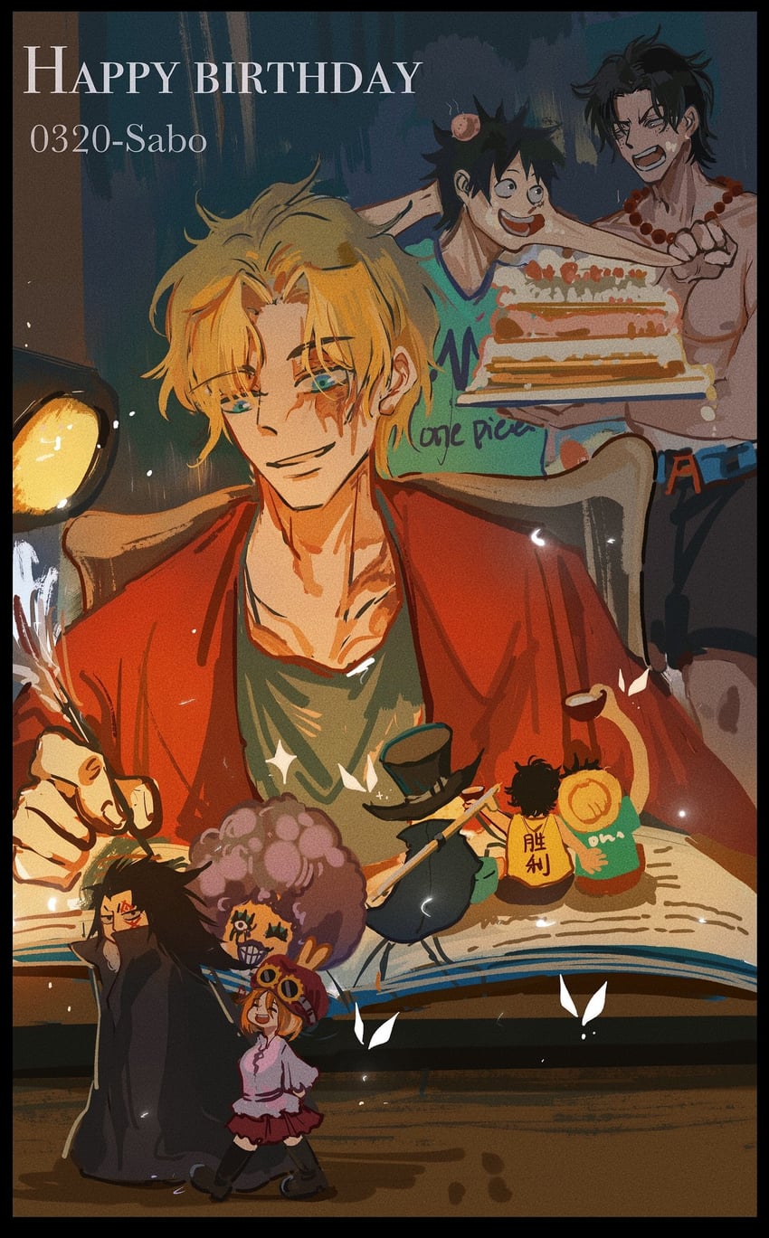 monkey d. luffy, portgas d. ace, sabo, koala, monkey d. dragon, and 1 more (one piece) drawn by shiyuzai