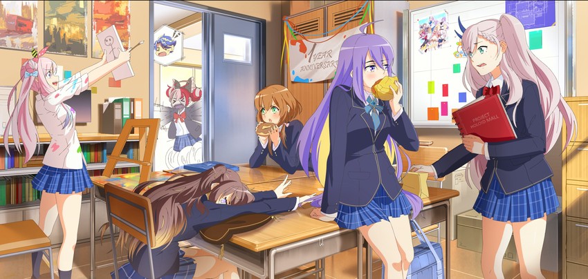 don-chan, kureiji ollie, moona hoshinova, pavolia reine, ayunda risu, and 3 more (hololive and 2 more) drawn by keiraworks
