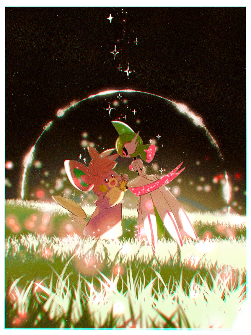 pawmot and iron valiant (pokemon) drawn by fukkatsu_no_maya