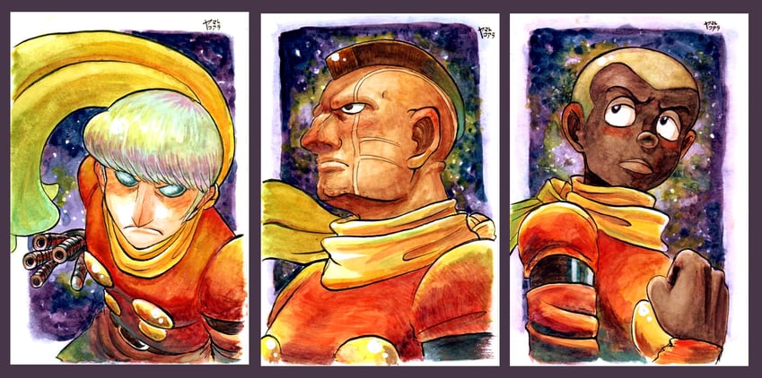 albert heinrich, geronimo jr, and pyunma (cyborg 009) drawn by yamato_koara