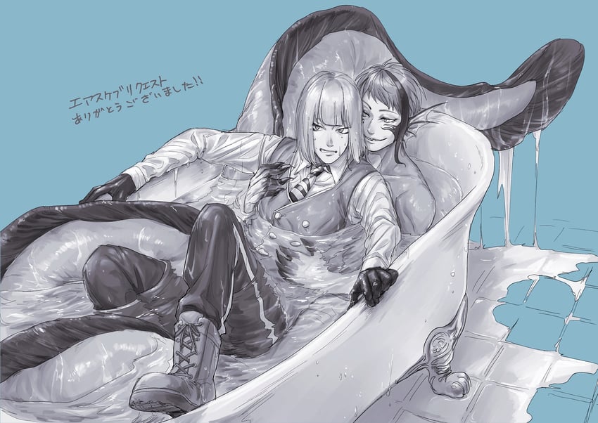 jade leech and rook hunt (twisted wonderland) drawn by penya