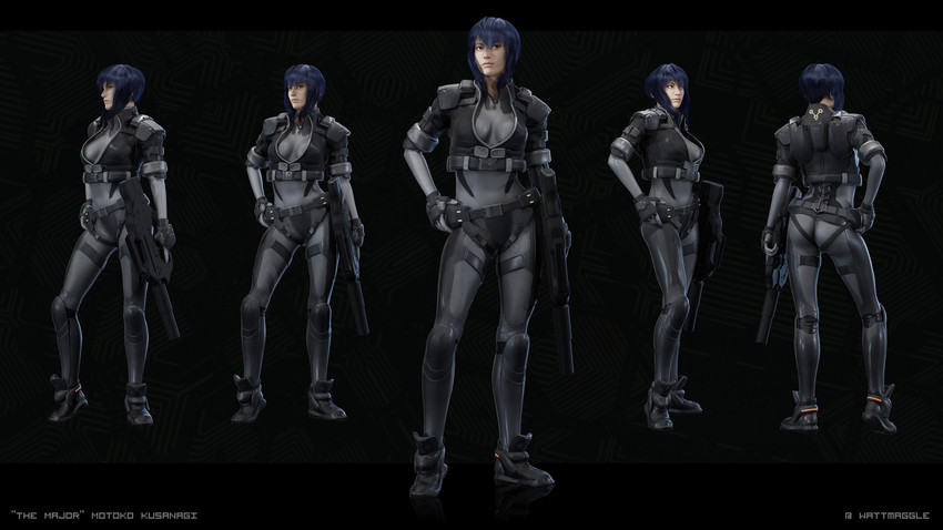 kusanagi motoko (ghost in the shell) drawn by matt_waggle