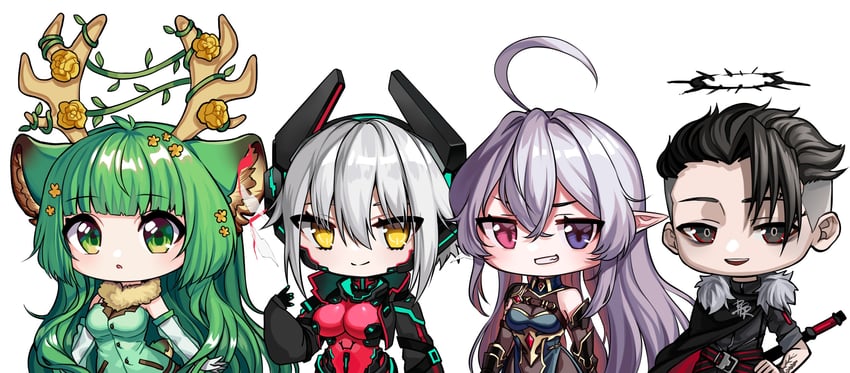 zentreya, haruka karibu, geega, and rpr (indie virtual youtuber and 2 more) drawn by bsapricot