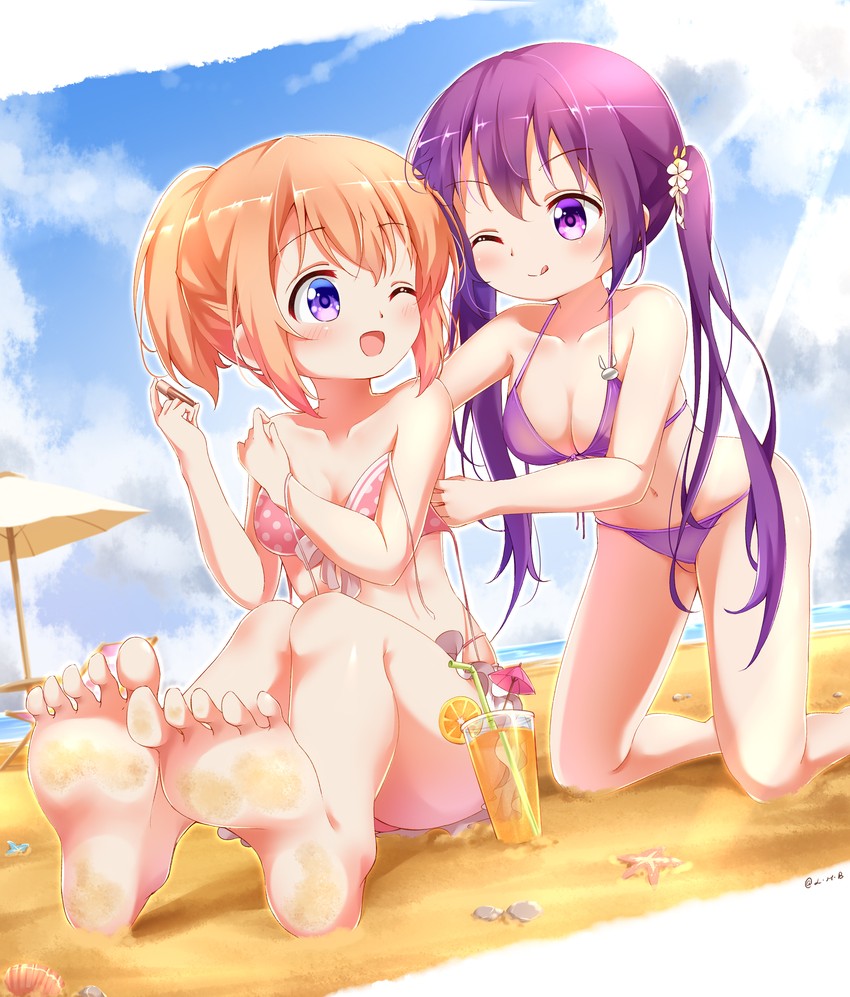 hoto cocoa and tedeza rize (gochuumon wa usagi desu ka?) drawn by painter-lhb